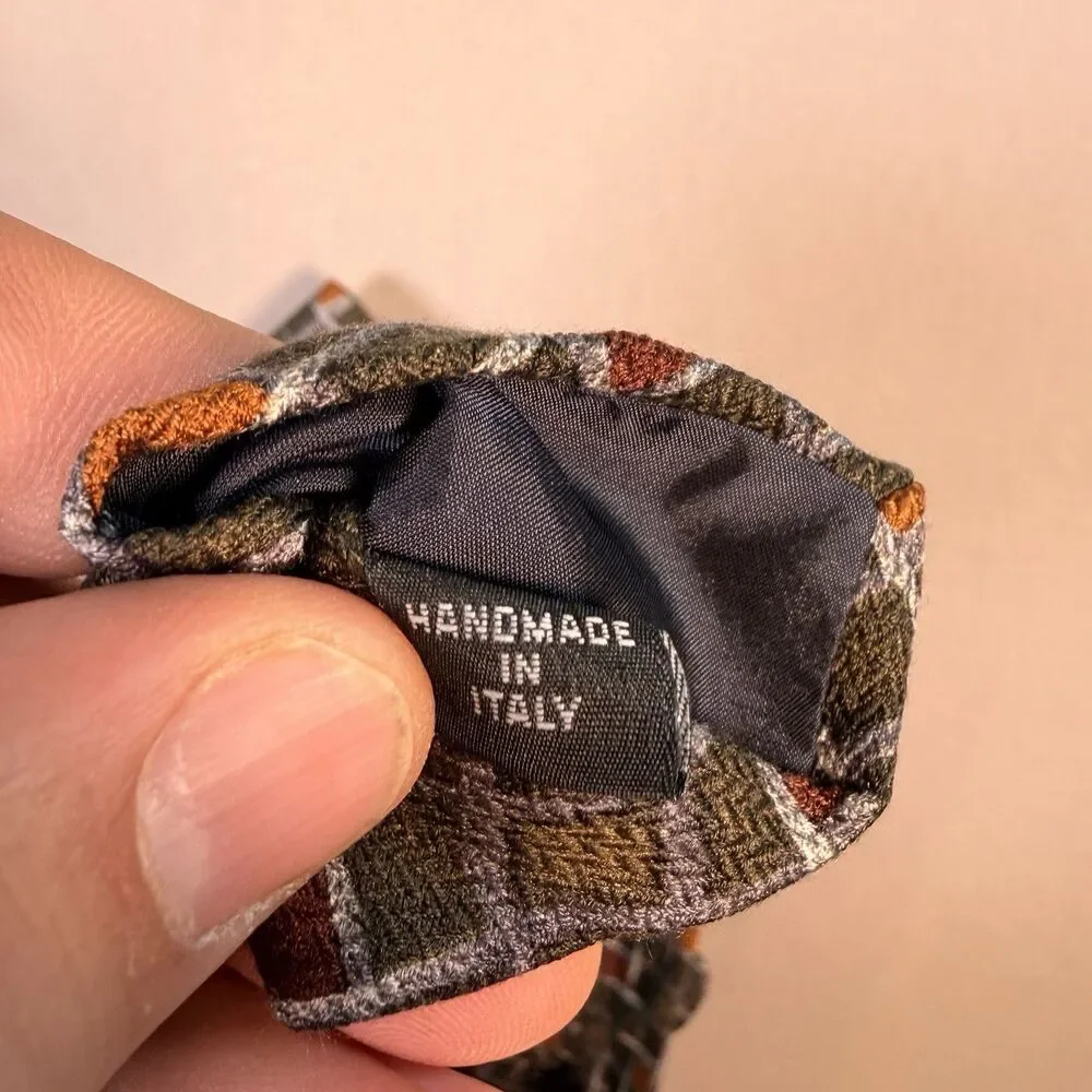 COACH Italian Silk Tie Geometric Design Luxury Stunning Made in Italy 60” x 3.5”